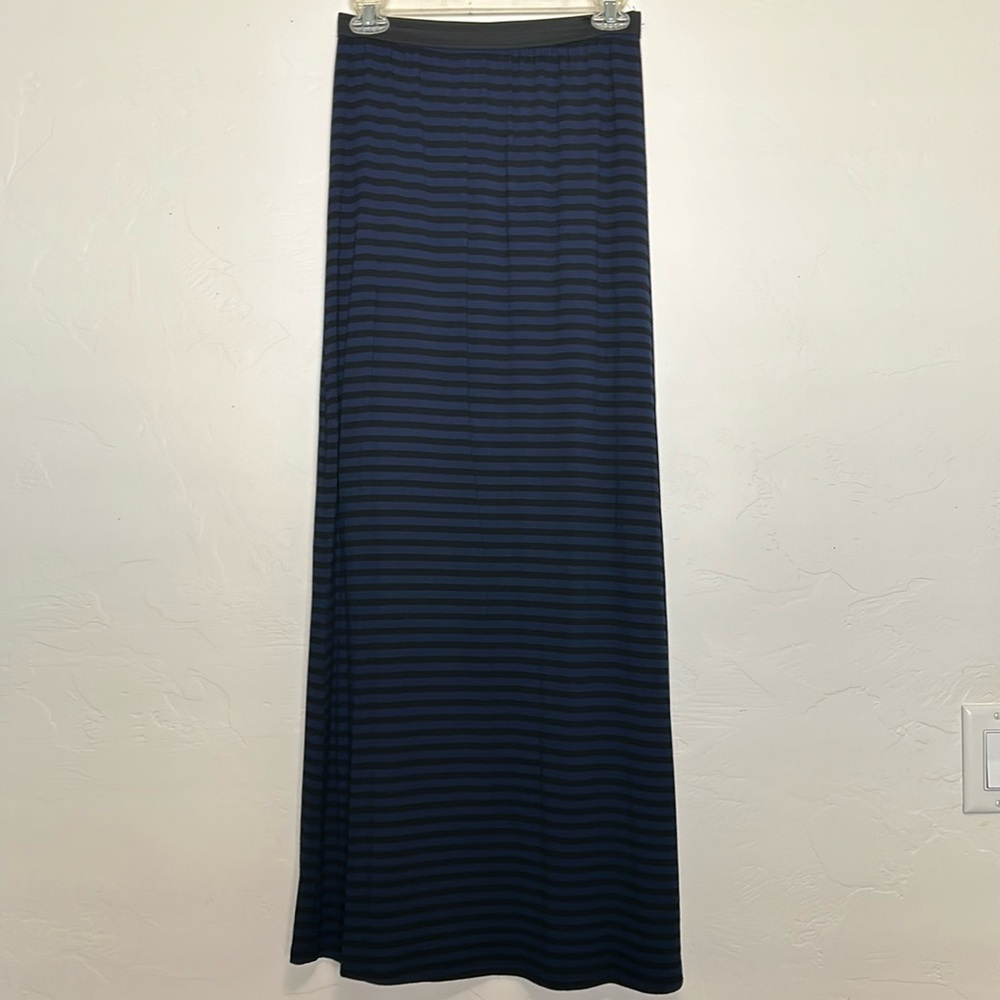 bobeau Black & Blue Partially Lined Maxi Skirt (NWOT)